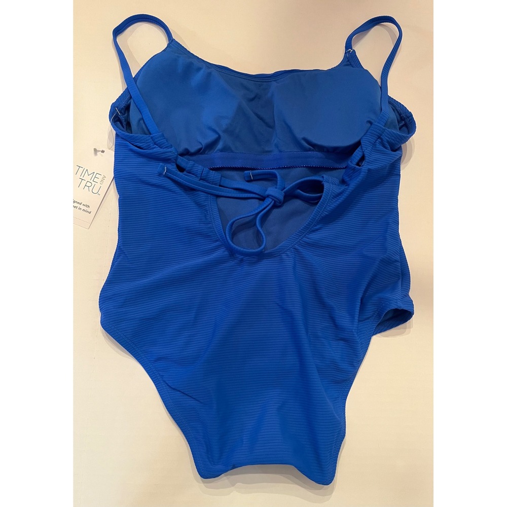 Time & True Woman's Cobalt Blue One Piece Swimsuit Size Medium‎ 8-10 - Picture 4 of 6